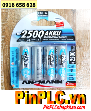Ansman AA2500mAh; Pin sạc NiMh AA 1.2v Ansman AA2500mAh Mignon chính hãng (Loại vỉ 4viên)